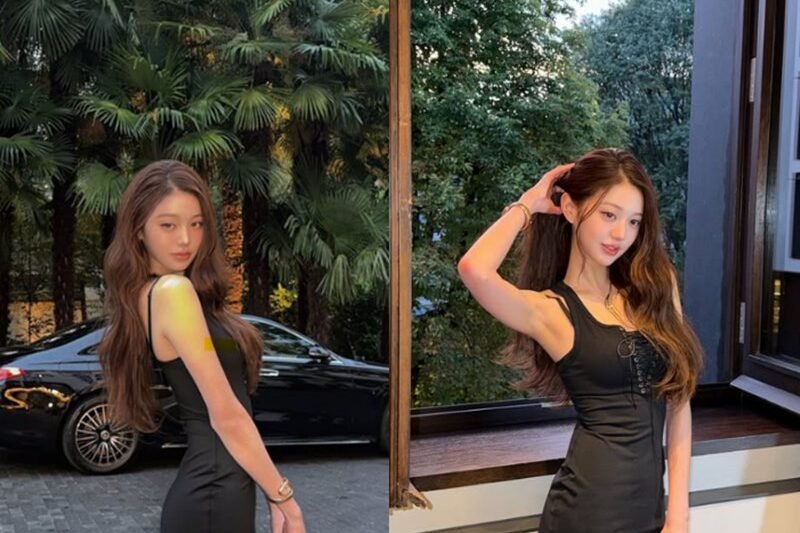 IVE’s Jang Wonyoung Turns Heads in Chic Black Dress, Showcasing Her Stunning Visuals and Elegance